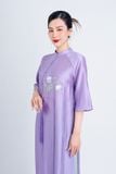 BDA50158 - Áo dài cách tân vải tơ cổ tàu tay loe thân áo thêu hoa kèm dây tua rua trang trí - Ảnh 65