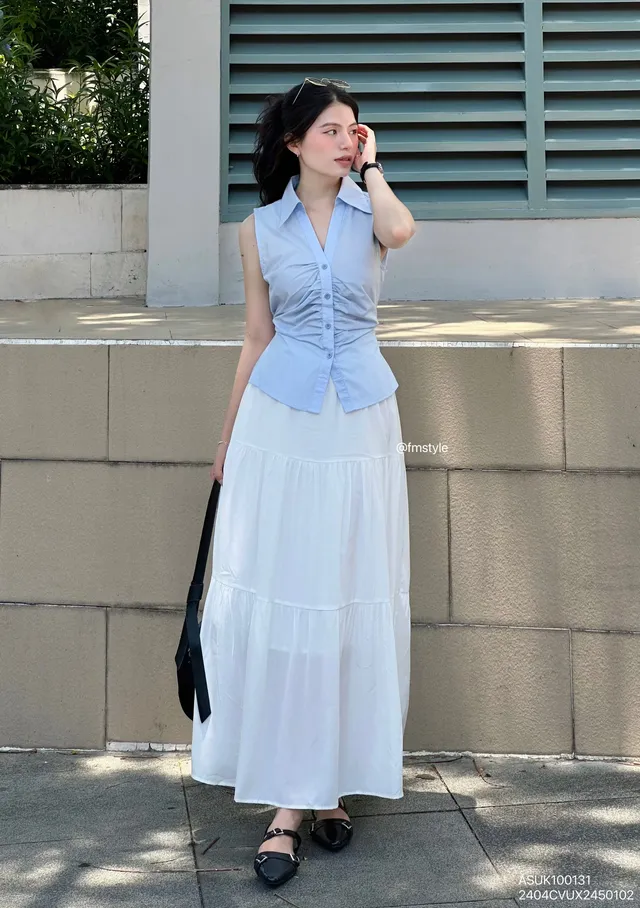 Chân váy nữ dáng xoè đũi lthun 2 tầng hl.3888