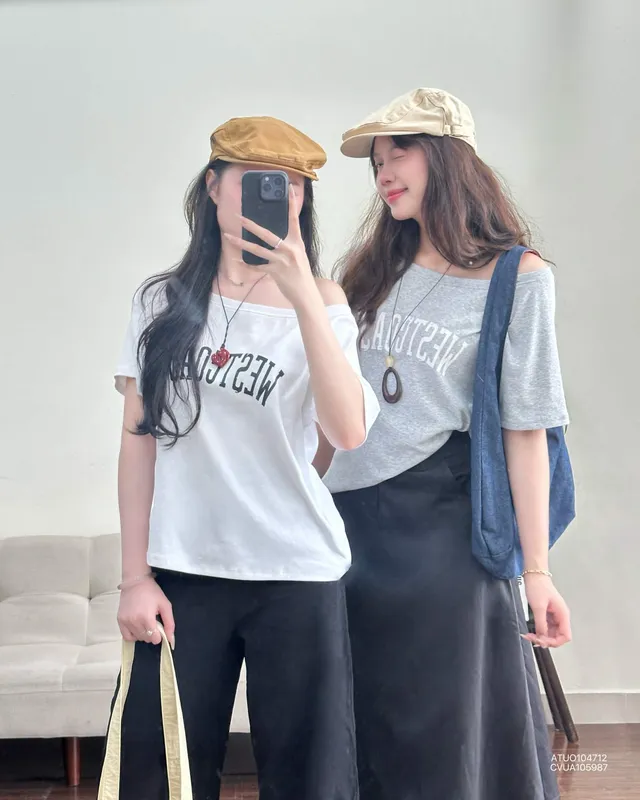 Áo thun nữ oversize trễ vai westcoast nt.2300576 - Ảnh 2