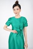 BDA50095 - Áo dài cách tân vải tafta dáng ôm cổ tròn đính hoa 3D tay xếp kiểu khóa thân sau - Ảnh 42