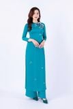 BDA50150 - Áo dài truyền thống vải lụa dáng ôm cổ tròn tết tạo kiểu thân đính hoa 3D trang trí khóa thân sau - Ảnh 38
