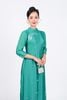 BDA50156 - Áo dài truyền thống vải tơ dáng ôm hai tà cổ tàu tay dài thân áo đính ngọc tạo kiểu - Ảnh 9