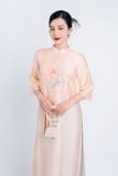 BDA50158 - Áo dài cách tân vải tơ cổ tàu tay loe thân áo thêu hoa kèm dây tua rua trang trí - Ảnh 57