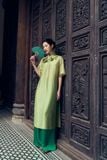 BDA50165 - Áo dài cách tân vải tơ dáng suông hai tà cổ tàu tay áo giác lăng thân áo đính hoa 3D cao cấp - Ảnh 58