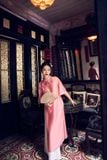 BDA50165 - Áo dài cách tân vải tơ dáng suông hai tà cổ tàu tay áo giác lăng thân áo đính hoa 3D cao cấp - Ảnh 68