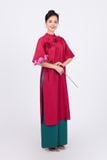 BDA50165 - Áo dài cách tân vải tơ dáng suông hai tà cổ tàu tay áo giác lăng thân áo đính hoa 3D cao cấp - Ảnh 80