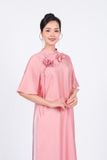 BDA50165 - Áo dài cách tân vải tơ dáng suông hai tà cổ tàu tay áo giác lăng thân áo đính hoa 3D cao cấp - Ảnh 74