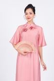 BDA50165 - Áo dài cách tân vải tơ dáng suông hai tà cổ tàu tay áo giác lăng thân áo đính hoa 3D cao cấp - Ảnh 73
