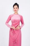BDA90169 - Áo dài truyền thống vải nhung dáng ôm cổ tròn thân đính hoa 3D cao cấp - Ảnh 51